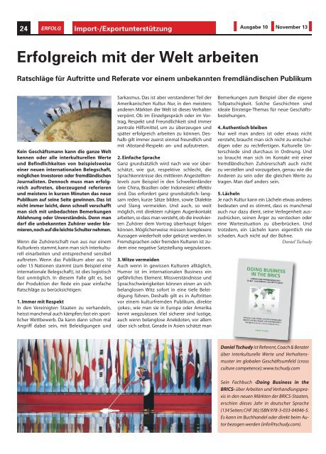 Erfolg_Ausgabe Nr. 10 - November 2013