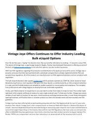 Vintage Joye Offers Continues to Offer Industry Leading Bulk eLiquid Options