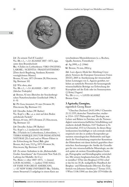 Geowissenschaften im Spiegel von Medaillen und Münzen
