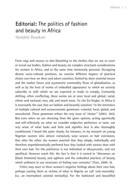 The politics of fashion and beauty in Africa