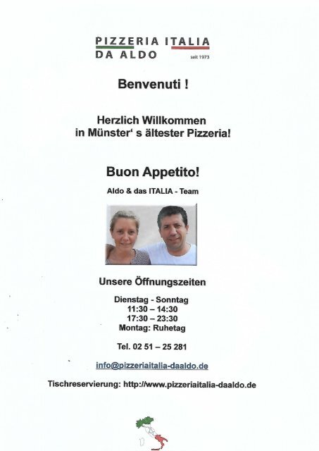 Pizzeria Munster Italia Da Aldo Speisekarte