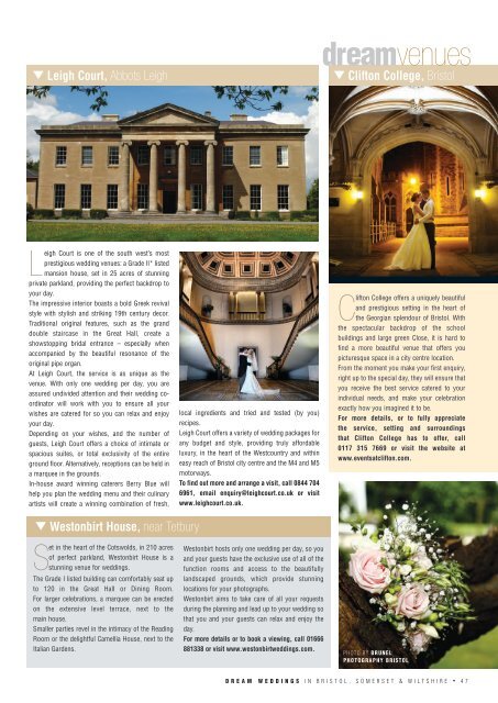 Dream Weddings Magazine - Bristol, Somerset & Wiltshire - iss.34