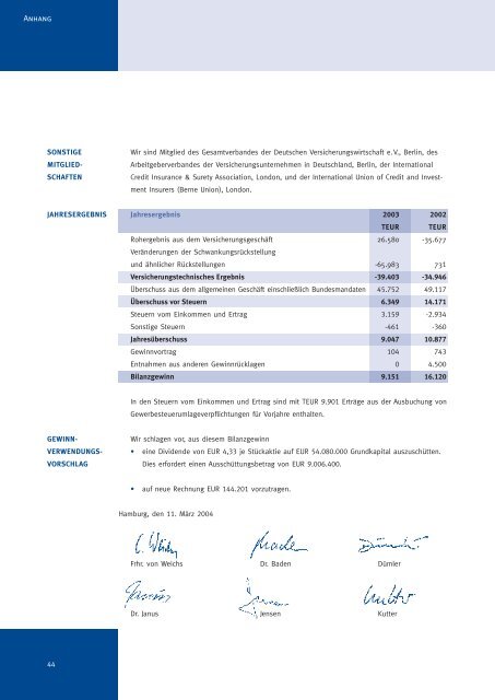 Jahresabschluss und Lagebericht - Euler Hermes ...