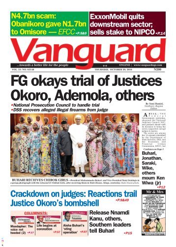 FG okays trial of Justices Okoro, Ademola, others