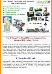 Top 5 Things You Should Choose Singapore Tour Packages This Holiday Season