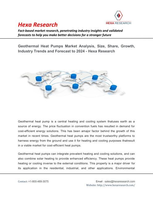 Geothermal Heat Pumps Market Size | Industry Report, 2024 | Hexa Research