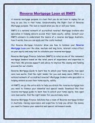 Reverse Mortgage Loan at RMFS