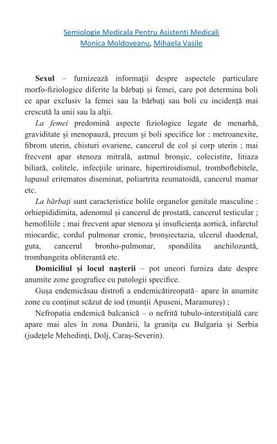 Semiologie medicala pentru asistenti medicali