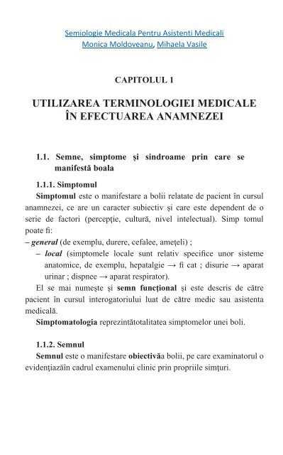 Semiologie medicala pentru asistenti medicali