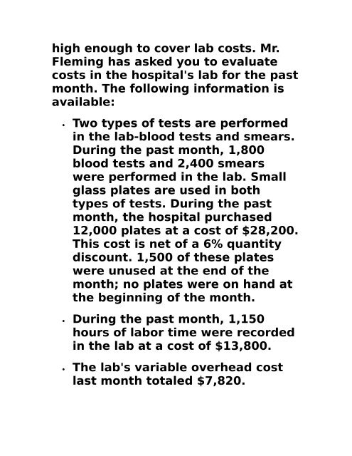 BUS 630 Week 5 DQ 1 Variance Analysis in a Hospital