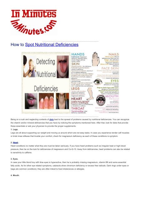 How to Spot Nutritional Deficiencies