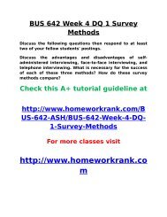 BUS 642 Week 4 DQ 1 Survey Methods