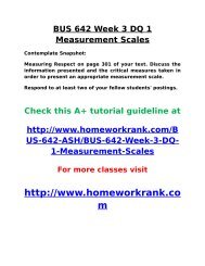 BUS 642 Week 3 DQ 1 Measurement Scales