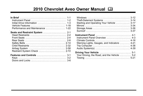 Chevrolet 2011 Aveo Sedan - 2011 Aveo Sedan