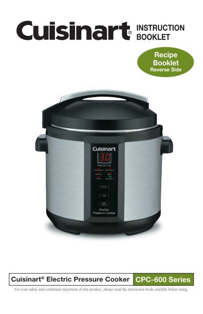 Cuisinart Electric Pressure Cooker -CPC-600 Manual and user guide