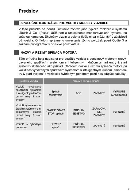 Toyota Toyota Touch &amp;amp; Go - PZ490-00331-*0 - Toyota Touch &amp; Go - Toyota Touch &amp; Go Plus - Slovak - mode d'emploi