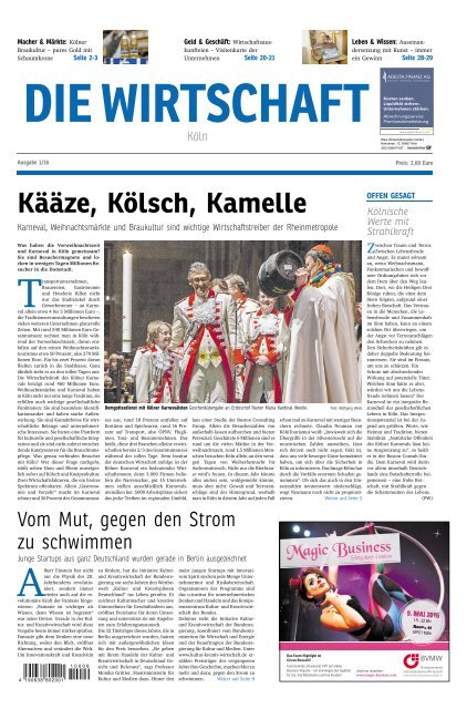 Die Wirtschaft Köln - Ausgabe 01 / 2016
