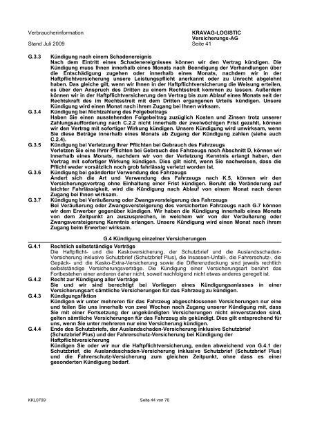 KRAVAG-LOGISTIC Kfz-Versicherung Verbraucherinformation ...