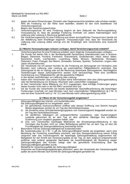 KRAVAG-LOGISTIC Kfz-Versicherung Verbraucherinformation ...
