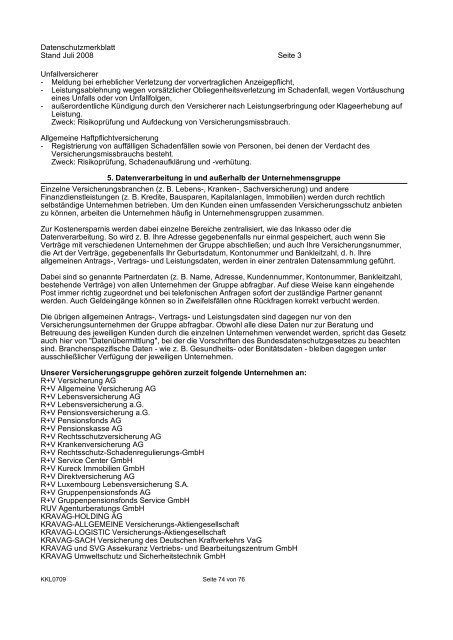 KRAVAG-LOGISTIC Kfz-Versicherung Verbraucherinformation ...