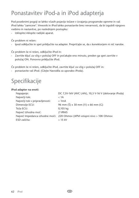 Toyota Ipod Integration Kit Czech, Hungarian, Polish, Russian, Slovenian, Ukrainian - PZ420-00261-EE - Ipod Integration Kit Czech, Hungarian, Polish, Russian, Slovenian, Ukrainian - mode d'emploi