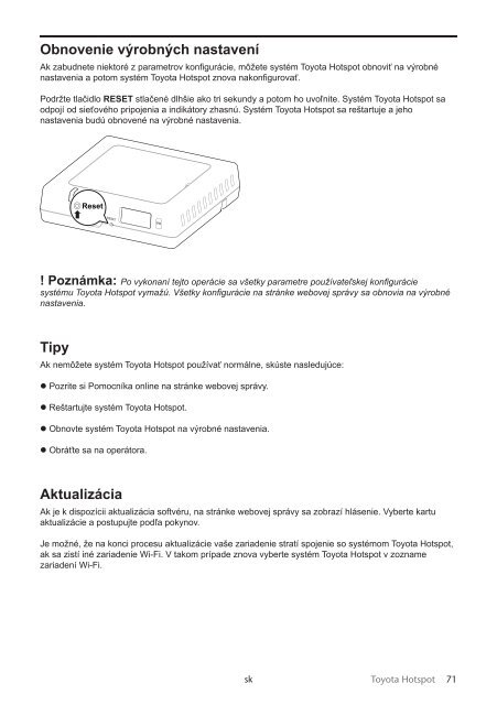 Toyota Toyota Hotspot - PZ19X-X0270-EE - Toyota Hotspot - mode d'emploi