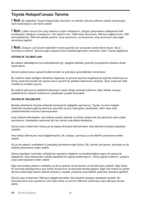 Toyota Toyota Hotspot - PZ19X-X0270-EE - Toyota Hotspot - mode d'emploi