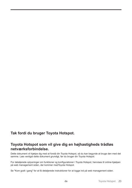 Toyota Toyota Hotspot - PZ49X-X0270-NE - Toyota Hotspot - mode d'emploi
