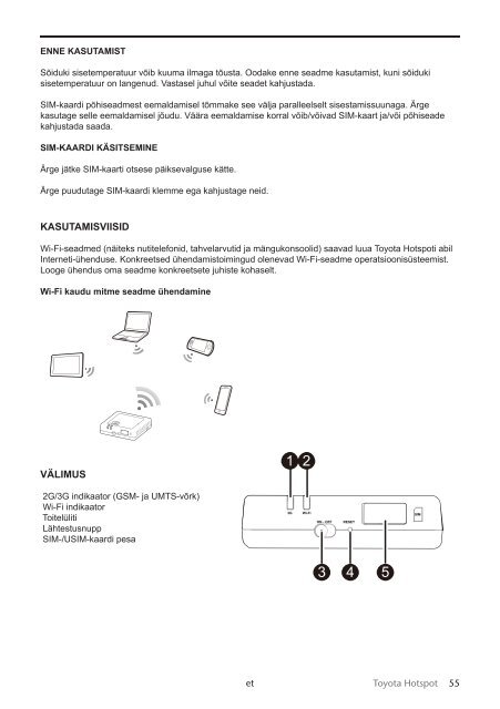 Toyota Toyota Hotspot - PZ49X-X0270-NE - Toyota Hotspot - mode d'emploi