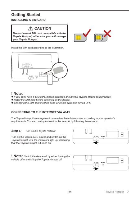 Toyota Toyota Hotspot - PZ49X-X0270-NE - Toyota Hotspot - mode d'emploi