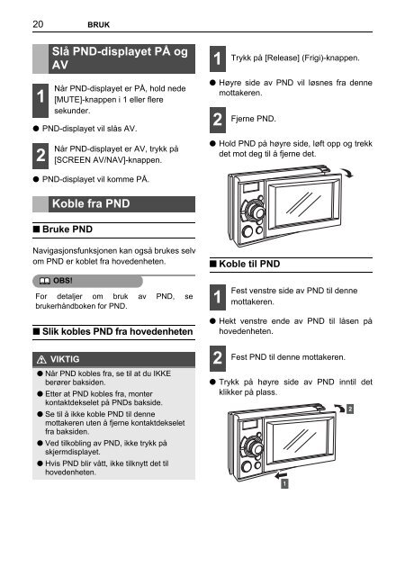 Toyota TNS410 - PZ420-E0333-NO - TNS410 - mode d'emploi