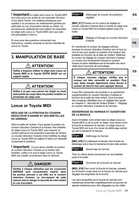 Toyota Child restraint seat - 73700-0W150 - Child restraint seat - Midi - mode d'emploi