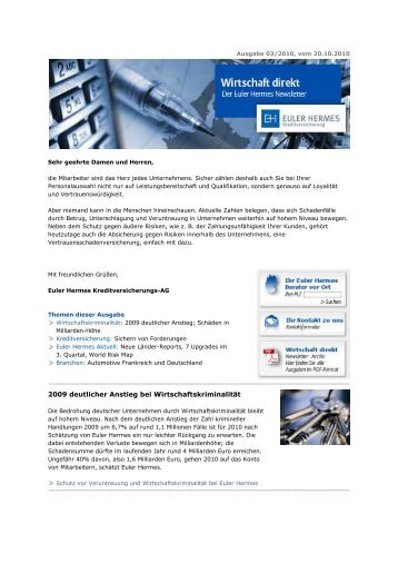 Wirtschaft direkt Oktober 2010 downloaden - Euler Hermes ...