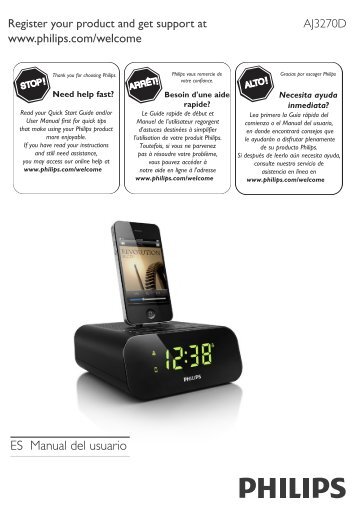Philips Clock radio for iPod/ iPhone - User manual - ESP