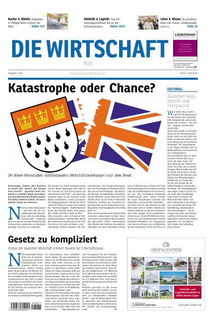Die Wirtschaft Köln - Ausgabe 03 / 2016