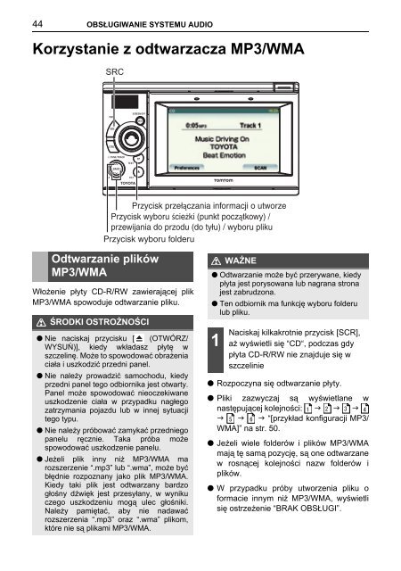 Toyota TNS410 - PZ420-E0333-PL - TNS410 - mode d'emploi