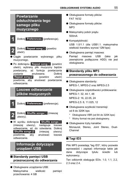 Toyota TNS410 - PZ420-E0333-PL - TNS410 - mode d'emploi