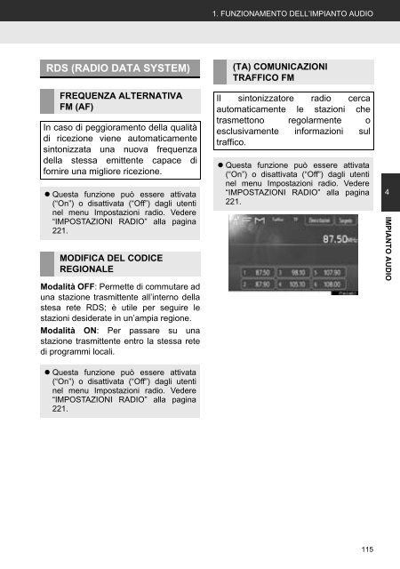 Toyota Toyota Touch &amp;amp; Go - PZ490-00331-*0 - Toyota Touch &amp; Go - Toyota Touch &amp; Go Plus - Italian - mode d'emploi