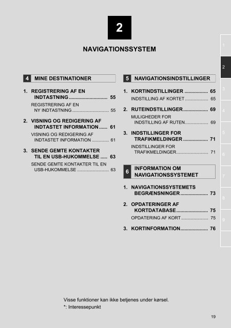 Toyota Toyota Touch &amp;amp; Go - PZ490-00331-*0 - Toyota Touch &amp; Go - Toyota Touch &amp; Go Plus - Danish - mode d'emploi