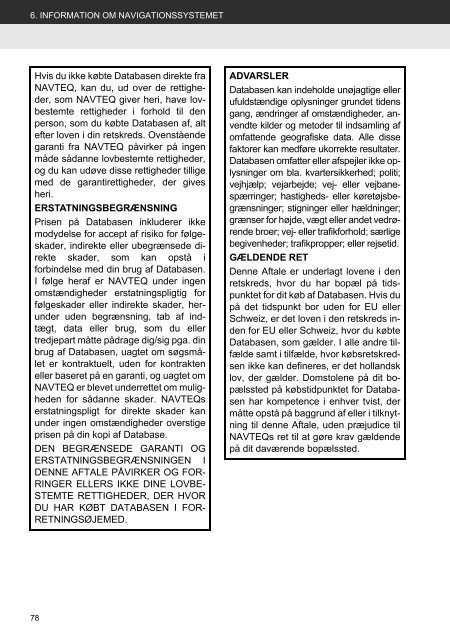 Toyota Toyota Touch &amp;amp; Go - PZ490-00331-*0 - Toyota Touch &amp; Go - Toyota Touch &amp; Go Plus - Danish - mode d'emploi