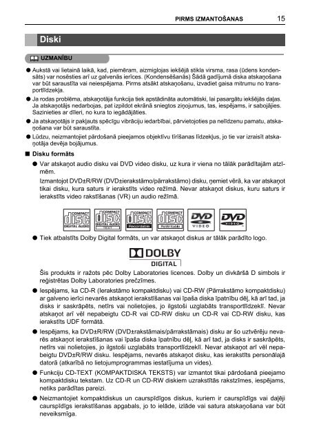 Toyota TNS410 - PZ420-E0333-LV - TNS410 - mode d'emploi