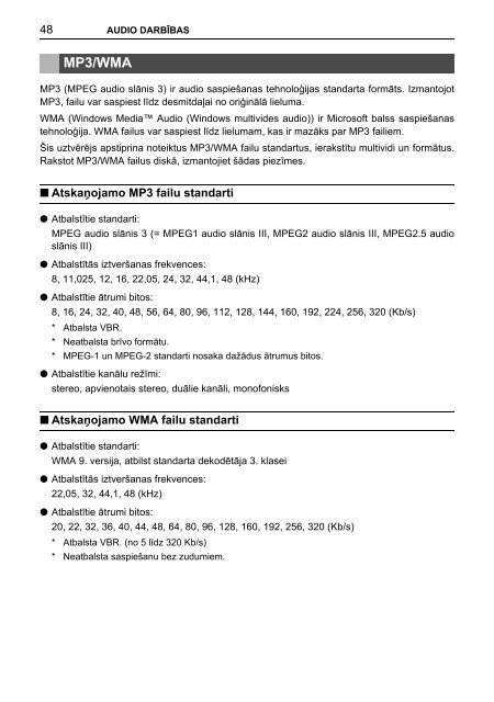 Toyota TNS410 - PZ420-E0333-LV - TNS410 - mode d'emploi