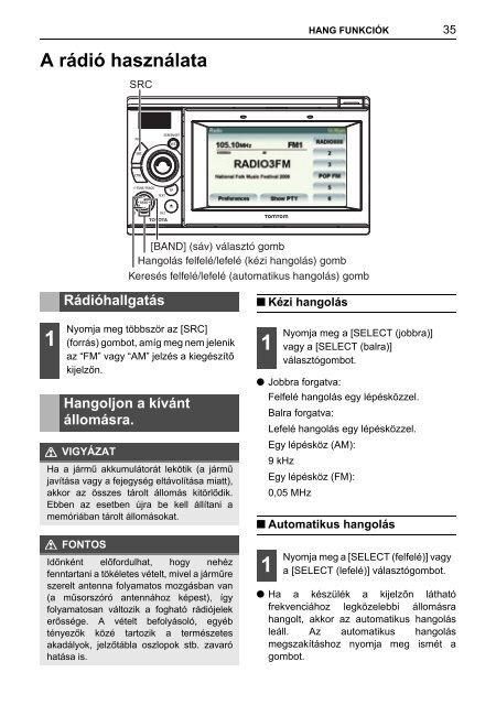 Toyota TNS410 - PZ420-E0333-HU - TNS410 - mode d'emploi