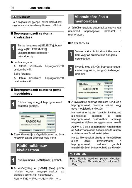 Toyota TNS410 - PZ420-E0333-HU - TNS410 - mode d'emploi