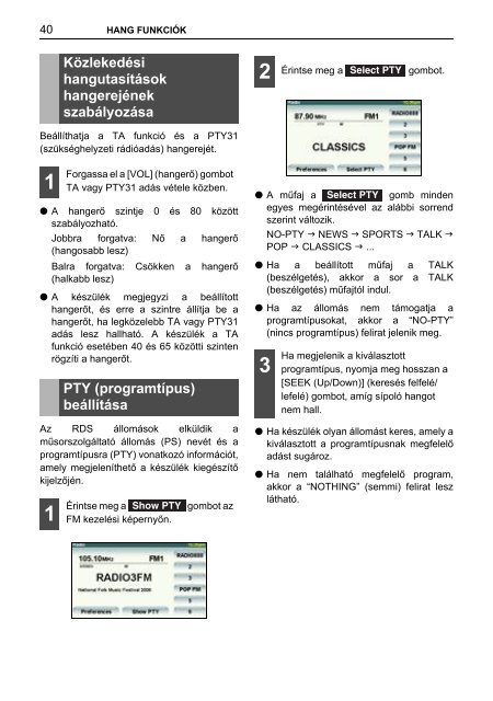 Toyota TNS410 - PZ420-E0333-HU - TNS410 - mode d'emploi