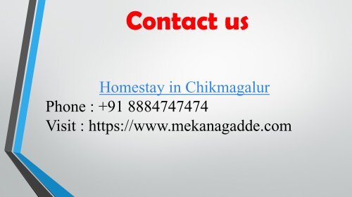 Homestay in Chikmagalur