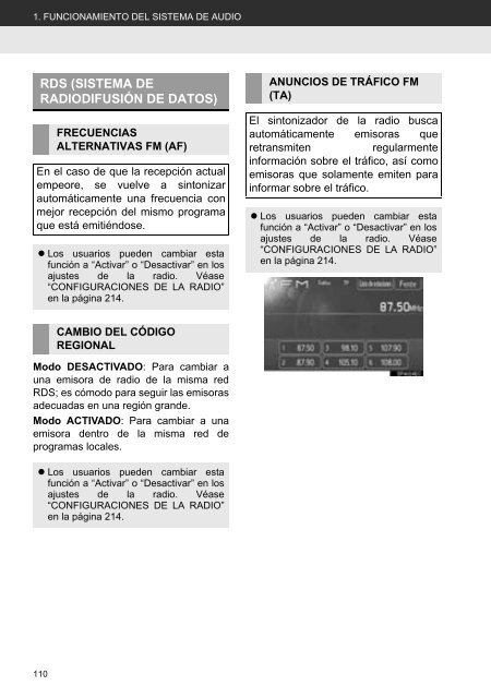 Toyota Toyota Touch &amp;amp; Go - PZ490-00331-*0 - Toyota Touch &amp; Go - Toyota Touch &amp; Go Plus - Spanish - mode d'emploi