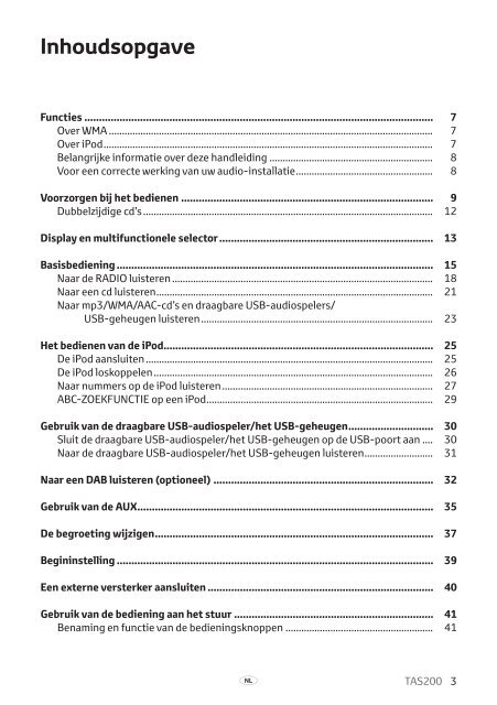 Toyota TAS200 - PZ420-00212-NL - TAS200 (Dutch) - mode d'emploi