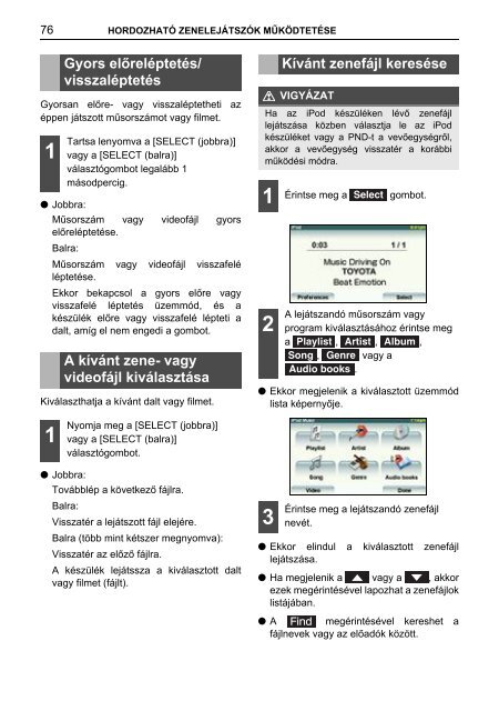 Toyota TNS410 - PZ420-E0333-HU - TNS410 - mode d'emploi