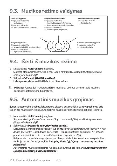 Toyota Bluetooth hands - PZ420-I0290-BE - Bluetooth hands-free system (English Russian Lithuanian Latvian Estonian) - mode d'emploi